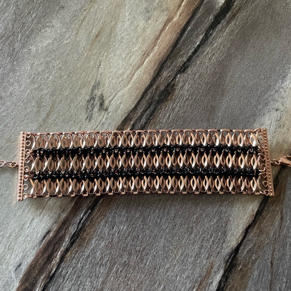 FAC - Rose gold and black faux leather bracelet - Picture 1 of 3